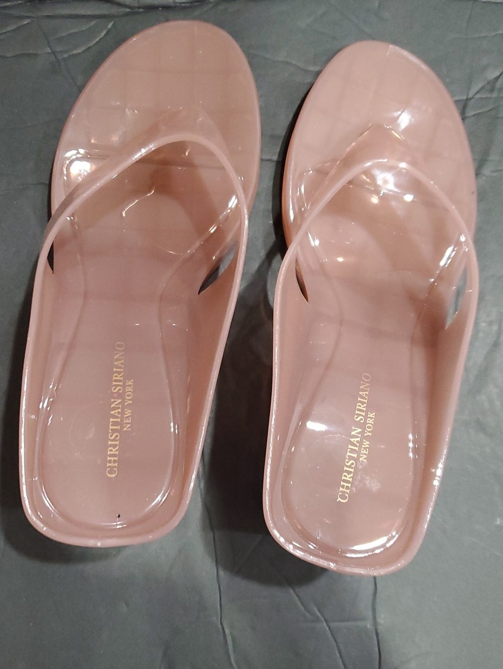 Christian Siriano Ariel pink mauve thong Wedge Jelly Sandals size 10 BRAND NEW - Picture 5 of 8